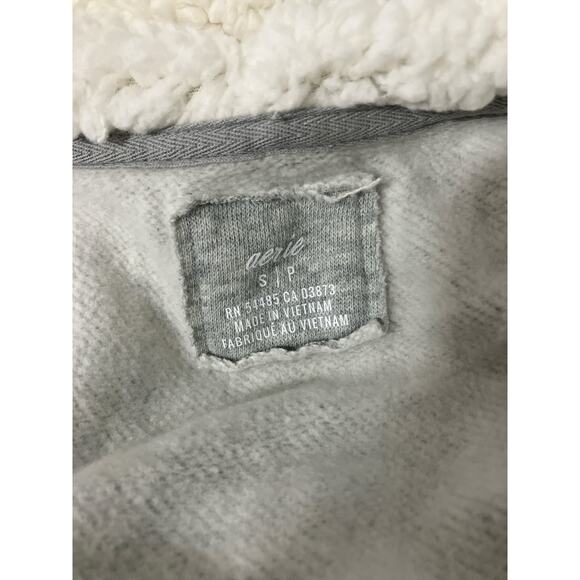 Aerie Women's Sweatshirt Jacket Size Small Full Zip White Sherpa Lining Pockets - Picture 6 of 9